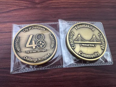 Die Struck Challenge Coins - The Pittsburgh 48 Hour Film Project challenges film teams to make a 4-7 minute film in 48 hours
