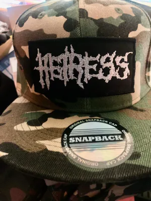 Woven Patch with Metallic Thread - newest patch applied to a camouflage hat already a top seller