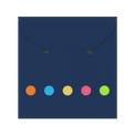 Sticky Notes and Flags in Pocket Case Navy Blue