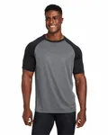 Team 365 Unisex Zone Colorblock Raglan T-Shirt DK GRY HTH
