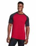 Team 365 Unisex Zone Colorblock Raglan T-Shirt SP RED