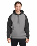 Team 365 Unisex Zone HydroSport Heavyweight Colorblock Hooded Sweatshirt DK GRY HTHR