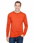 Unisex USA Made Long-Sleeve Pocket T-Shirt Bright Orange