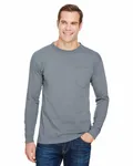Unisex USA Made Long-Sleeve Pocket T-Shirt Charcoal