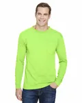 Unisex USA Made Long-Sleeve Pocket T-Shirt Lime Green