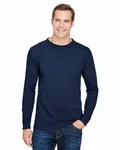 Unisex USA Made Long-Sleeve Pocket T-Shirt Navy