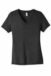 Bella + Canvas Ladies' Relaxed Triblend V-Neck T-Shirt Charcoal-Black Triblend