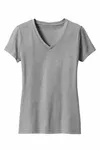 District Women's Perfect Blend CVC V-Neck Tee. DM1190L GREY FROST