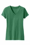 District Women's Perfect Blend CVC V-Neck Tee. DM1190L Heathered Kelly Green