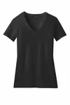 District Women's Perfect Blend CVC V-Neck Tee. DM1190L BLACK
