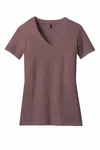 District Women's Perfect Blend CVC V-Neck Tee. DM1190L Rose Fleck