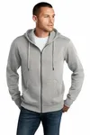 District Perfect Weight Fleece Full-Zip Hoodie DT1103 Heathered Charcoal