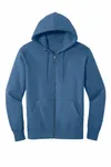 District Perfect Weight Fleece Full-Zip Hoodie DT1103 Maritime Blue
