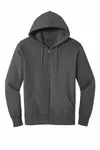District Perfect Weight Fleece Full-Zip Hoodie DT1103 Charcoal