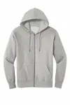 District Perfect Weight Fleece Full-Zip Hoodie DT1103 Heathered Steel