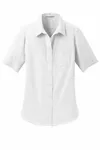 Port Authority Women's Short Sleeve SuperPro Oxford Shirt. L659 WHITE