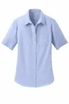 Port Authority Women's Short Sleeve SuperPro Oxford Shirt. L659 Oxford Blue