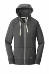 New Era Women's Sueded Cotton Blend Full-Zip Hoodie. LNEA122 Black Heather