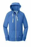 New Era Women's Sueded Cotton Blend Full-Zip Hoodie. LNEA122 ROYAL HEATHER