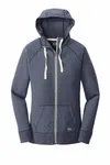 New Era Women's Sueded Cotton Blend Full-Zip Hoodie. LNEA122 True Navy Heather