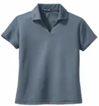 Sport-Tek Women's Dri-Mesh V-Neck Polo. L469 STEEL