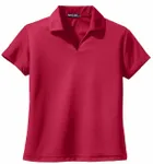 Sport-Tek Women's Dri-Mesh V-Neck Polo. L469 RED