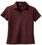 Sport-Tek Women's Dri-Mesh V-Neck Polo. L469 Maroon