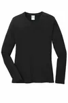 Port & Company Women's Long Sleeve Core Cotton Tee. LPC54LS Jet Black