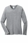 Port & Company Women's Long Sleeve Core Cotton Tee. LPC54LS Athletic Heather