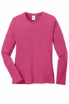 Port & Company Women's Long Sleeve Core Cotton Tee. LPC54LS SANGRIA
