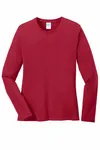 Port & Company Women's Long Sleeve Core Cotton Tee. LPC54LS RED