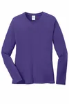 Port & Company Women's Long Sleeve Core Cotton Tee. LPC54LS PURPLE