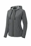 Sport-Tek Women's PosiCharge Tri-Blend Wicking Fleece Full-Zip Hooded Jacket LST293 Dark Grey Heather