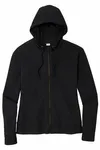 Sport-Tek Women's PosiCharge Tri-Blend Wicking Fleece Full-Zip Hooded Jacket LST293 Black Triad Solid