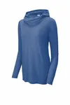 Sport-Tek Women's PosiCharge Tri-Blend Wicking Long Sleeve Hoodie LST406 True Royal Heather