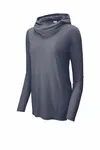 Sport-Tek Women's PosiCharge Tri-Blend Wicking Long Sleeve Hoodie LST406 True Navy Heather