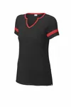 Sport-Tek Women's Halftime Notch Neck Tee LST6041 Black/ Deep Red
