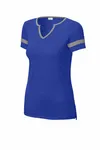 Sport-Tek Women's Halftime Notch Neck Tee LST6041 True Royal/ Vintage Heather