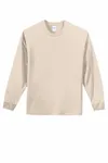 Port & Company Long Sleeve Essential Tee. PC61LS Natural