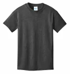 Port & Company - Youth Core Cotton Tee. PC54Y Dark Heather Grey