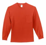 Port & Company Tall Long Sleeve Essential Pocket Tee. PC61LSPT Orange