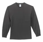 Port & Company Tall Long Sleeve Essential Pocket Tee. PC61LSPT Charcoal
