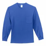 Port & Company Tall Long Sleeve Essential Pocket Tee. PC61LSPT ROYAL