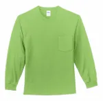 Port & Company Tall Long Sleeve Essential Pocket Tee. PC61LSPT Lime