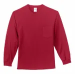 Port & Company Tall Long Sleeve Essential Pocket Tee. PC61LSPT RED