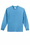 Port & Company Long Sleeve Essential Tee. PC61LS Aquatic Blue
