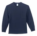 Port & Company Tall Long Sleeve Essential Pocket Tee. PC61LSPT Navy