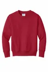 Port & Company Youth Core Fleece Crewneck Sweatshirt. PC90Y RED