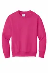 Port & Company Youth Core Fleece Crewneck Sweatshirt. PC90Y SANGRIA