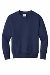 Port & Company Youth Core Fleece Crewneck Sweatshirt. PC90Y Navy